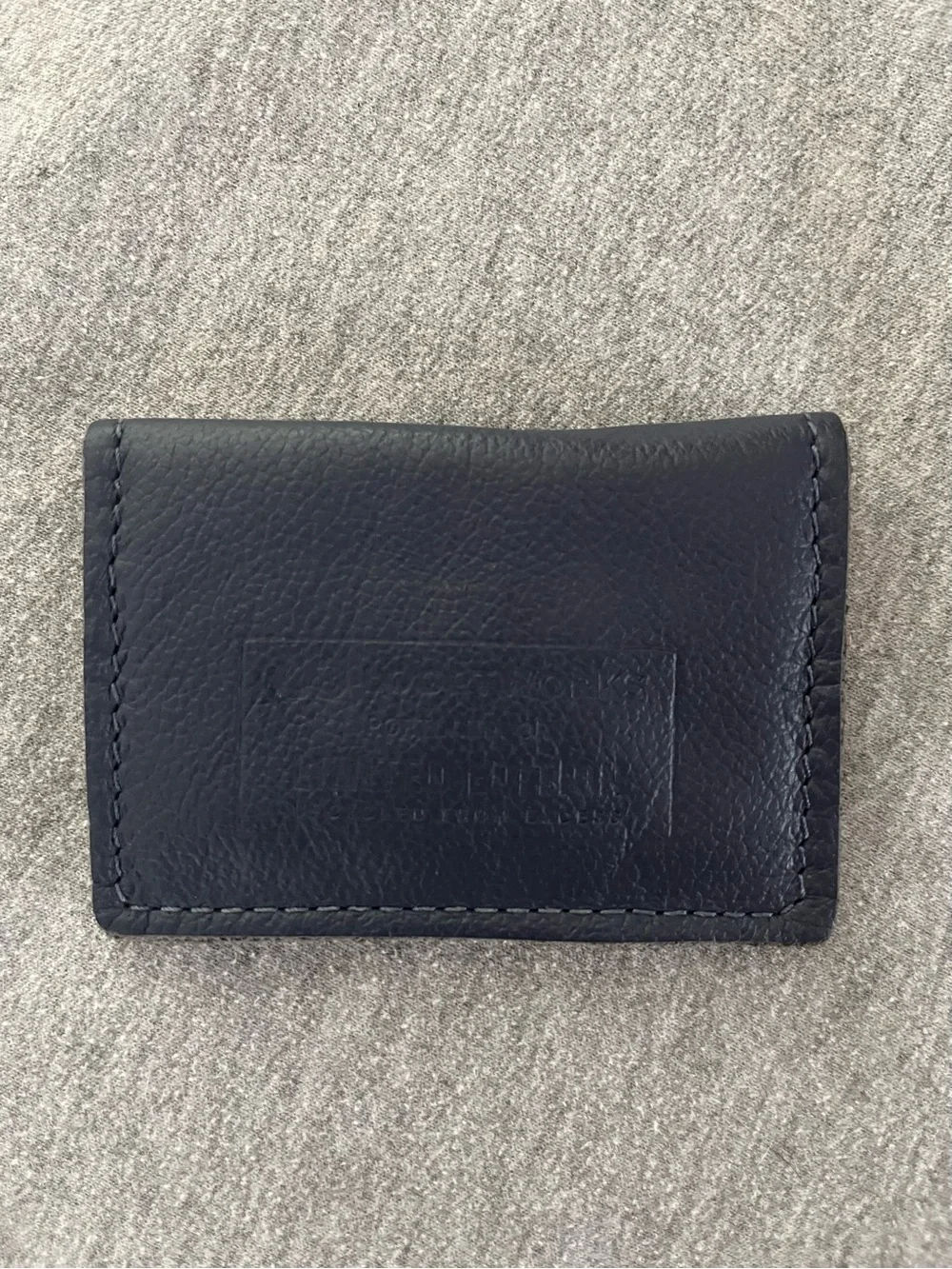 Loopworks Limited Edition Men's Navy and Tan Leather Credit Card Holder